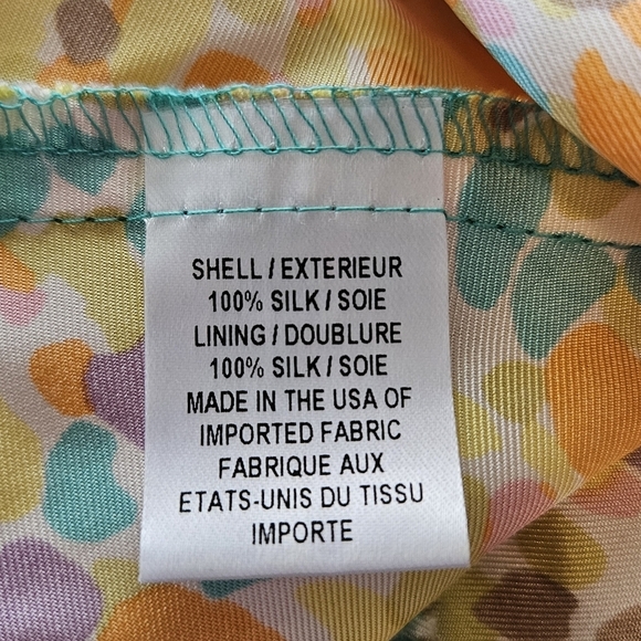 Milly Womens Silk Pastel Confetti Blouson & Matching Tank Under Sz 10 V/Neck - Picture 12 of 15